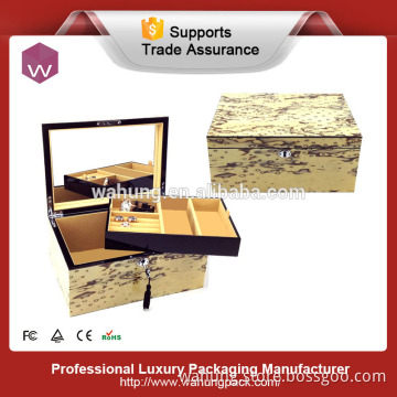 luxury wooden gift box with mirror glass